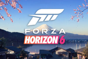 Forza Horizon 6 logo with Mount Fuji and cherry blossoms in Japan